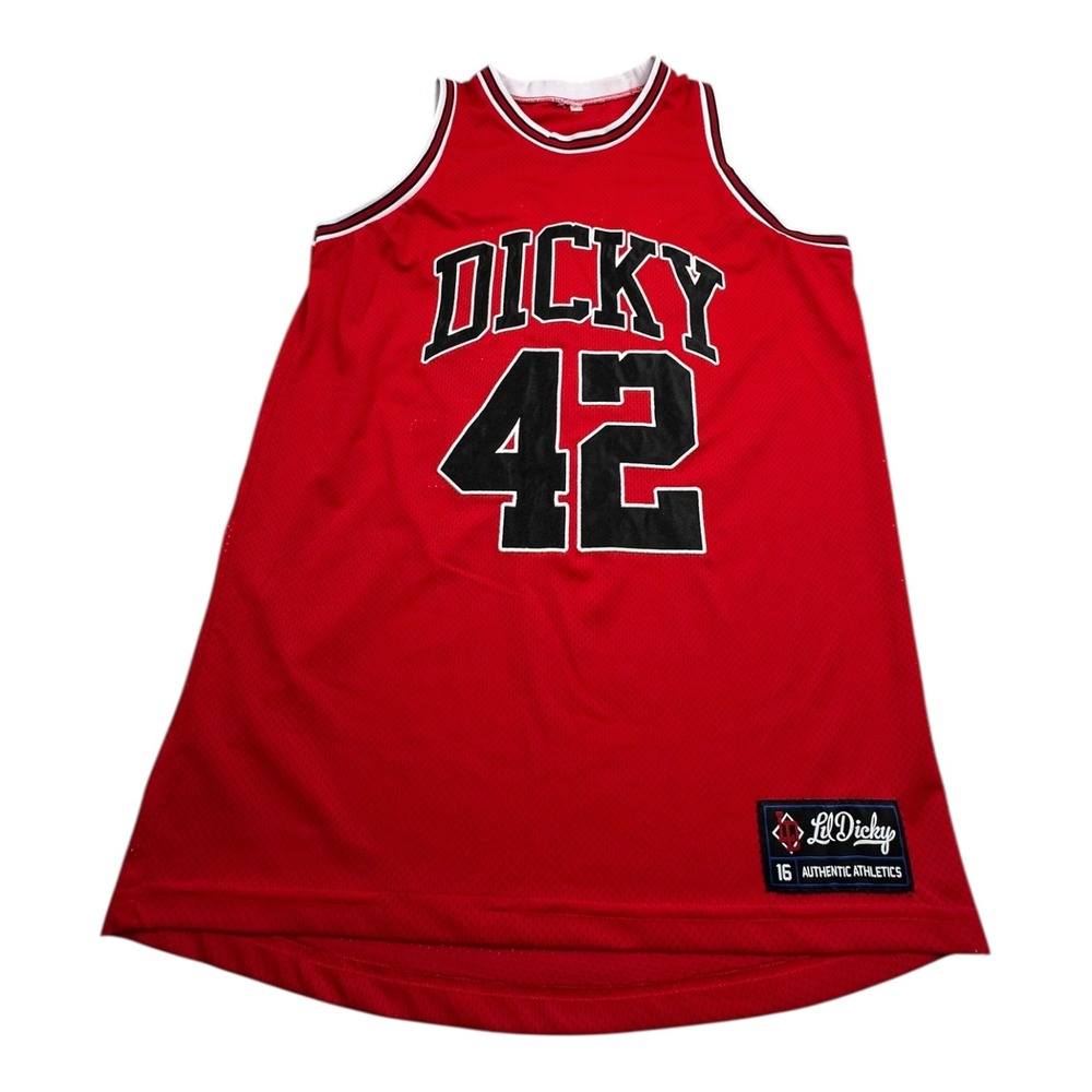 Lil Dicky Jersey‎ 42 Red Basketball Athletic Mesh Size M